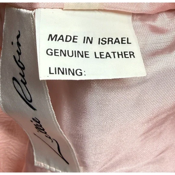 Vintage Lillie Rubin Women's Size 10 Blush Leather Pencil Skirt Ostrich Texture - Picture 9 of 13